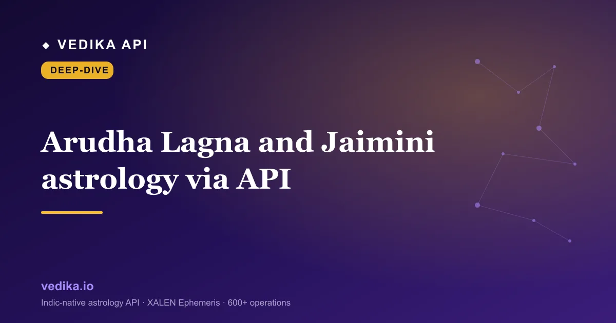 Arudha Lagna and Jaimini astrology via API