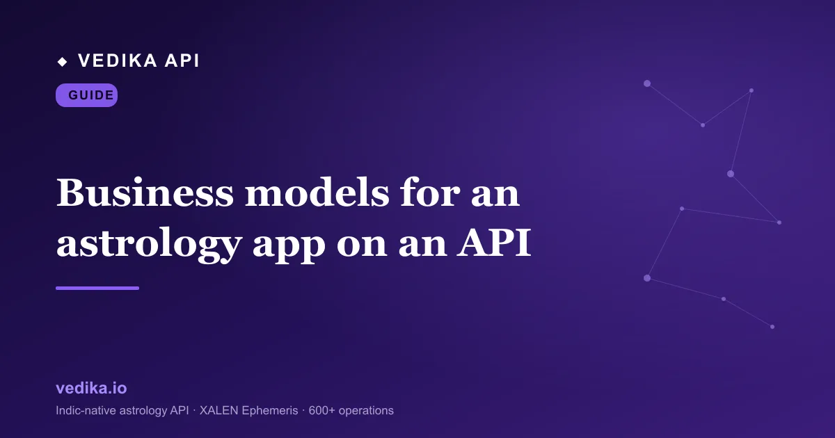 Business models for an astrology app on an API