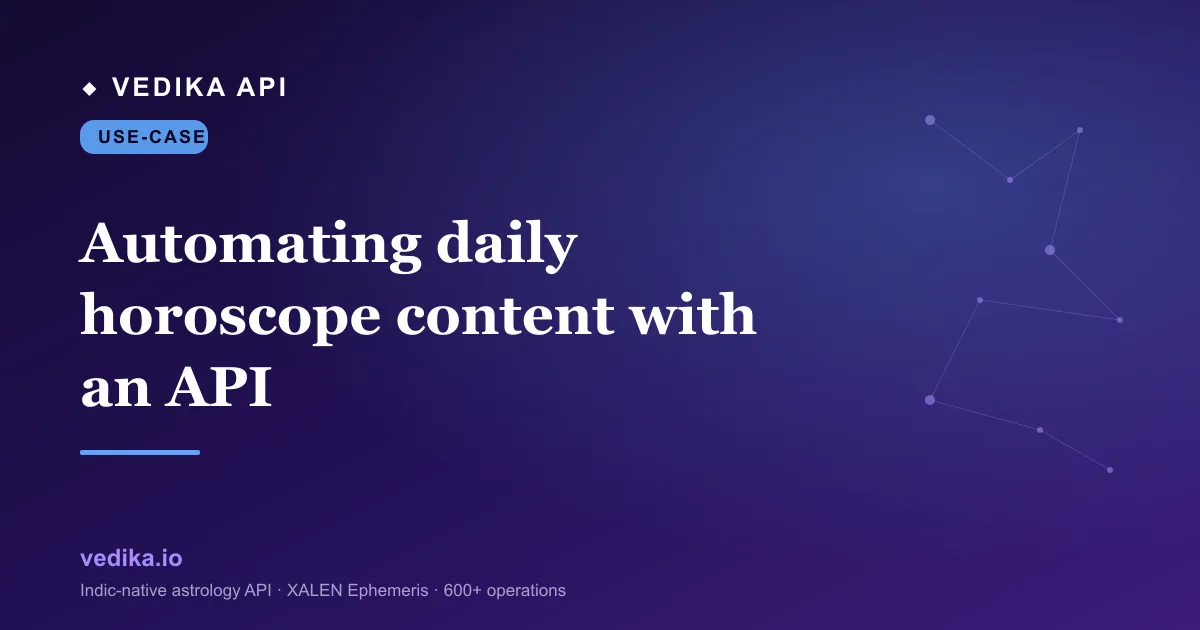 Automating daily horoscope content with an API