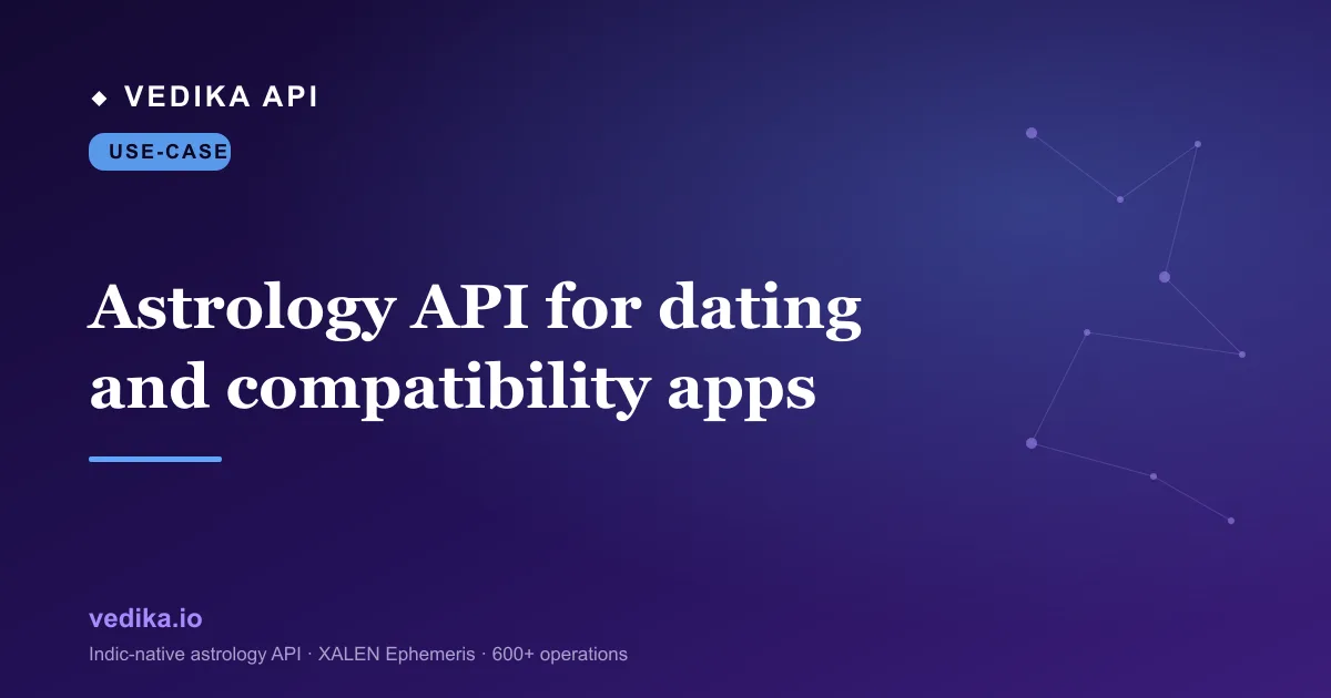 Astrology API for dating and compatibility apps