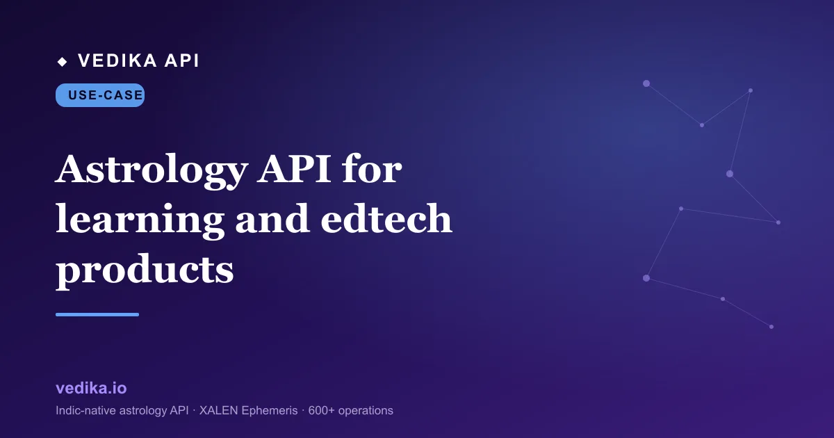 Astrology API for learning and edtech products