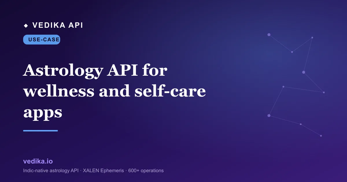 Astrology API for wellness and self-care apps
