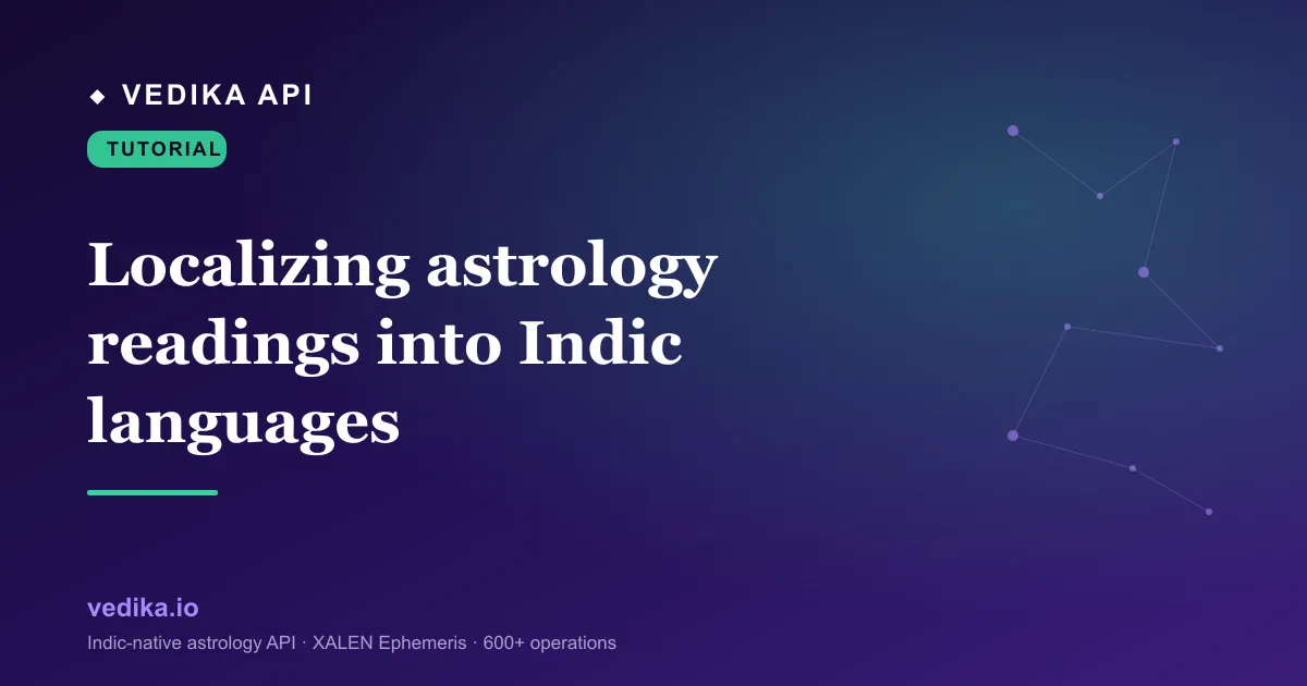 Localizing astrology readings into Indic languages