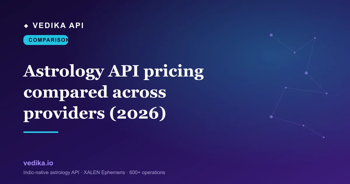 Astrology API pricing compared across providers (2026)