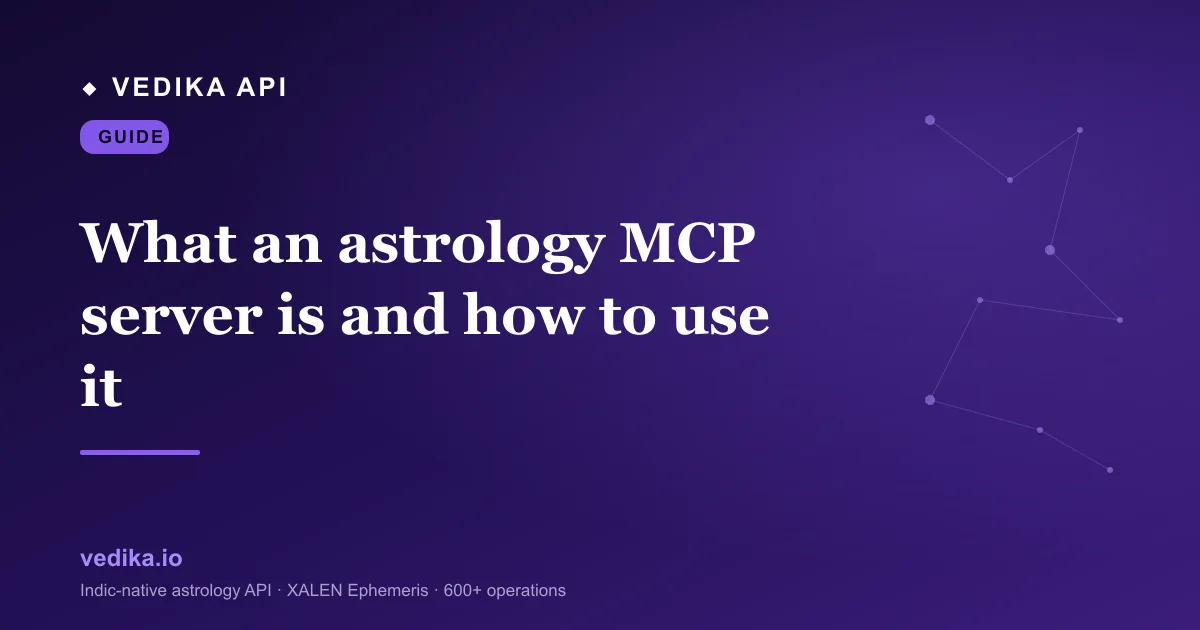 What an astrology MCP server is and how to use it