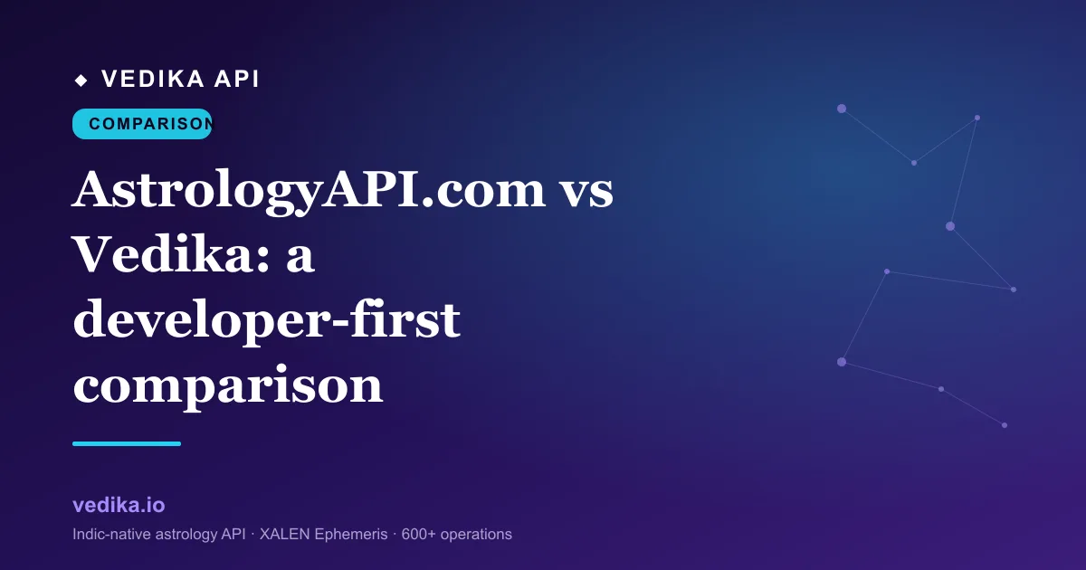 AstrologyAPI.com vs Vedika: a developer-first comparison