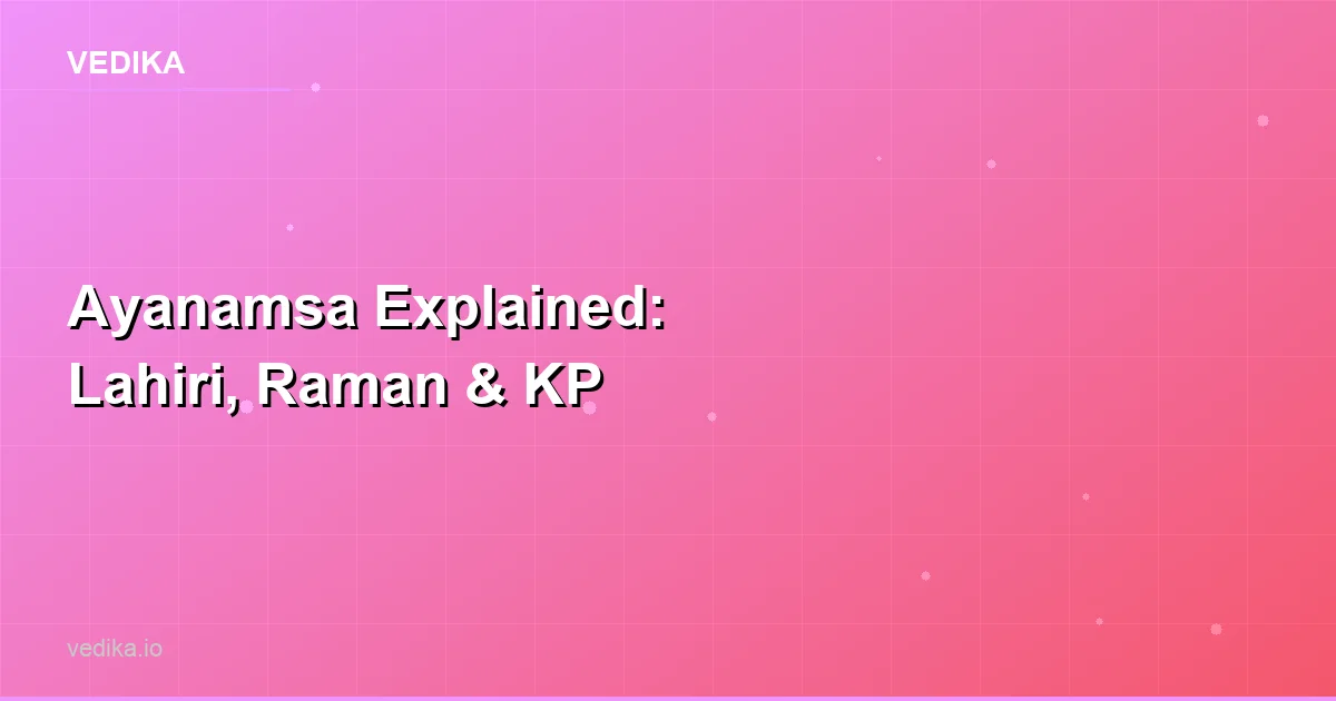 Ayanamsa Explained: Lahiri vs Raman vs KP