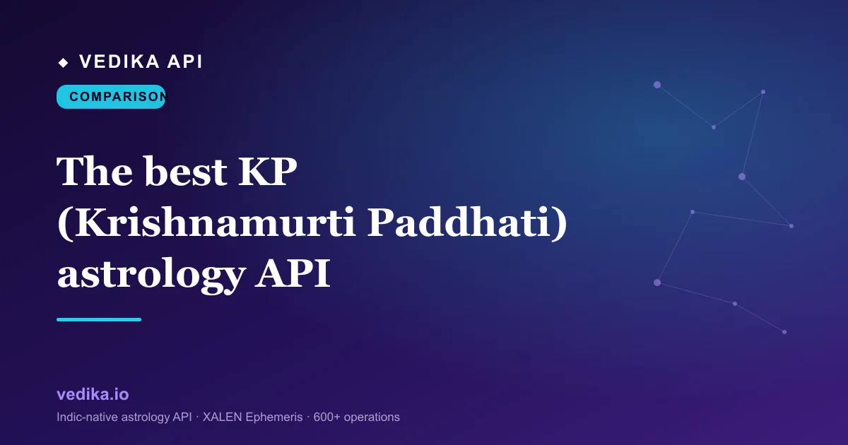 The best KP (Krishnamurti Paddhati) astrology API