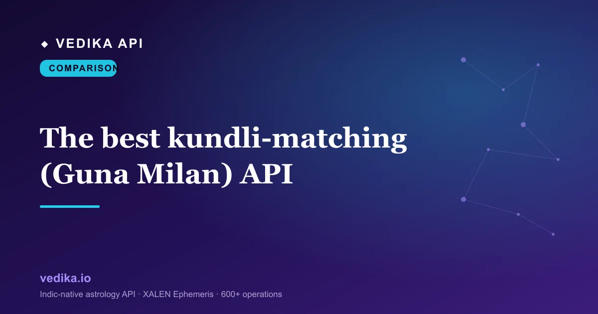 The best kundli-matching (Guna Milan) API
