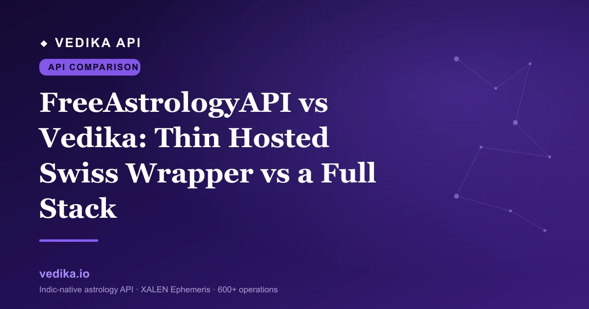 FreeAstrologyAPI vs Vedika: Thin Hosted Swiss Wrapper vs a Full Stack