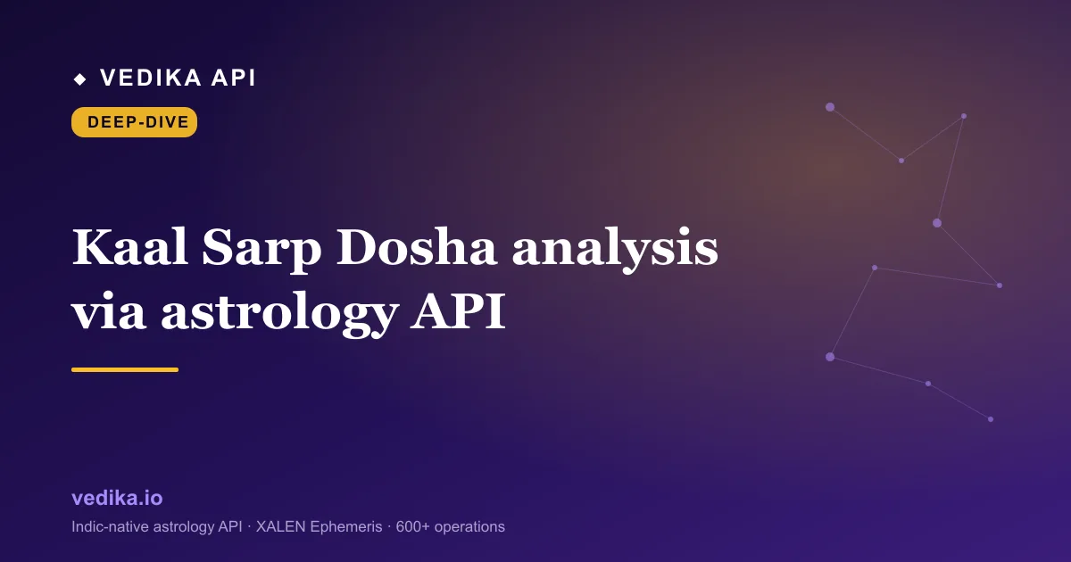 Kaal Sarp Dosha analysis via astrology API