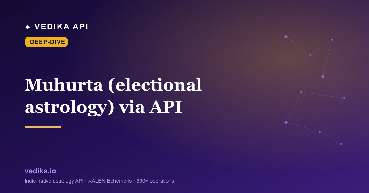 Muhurta (electional astrology) via API