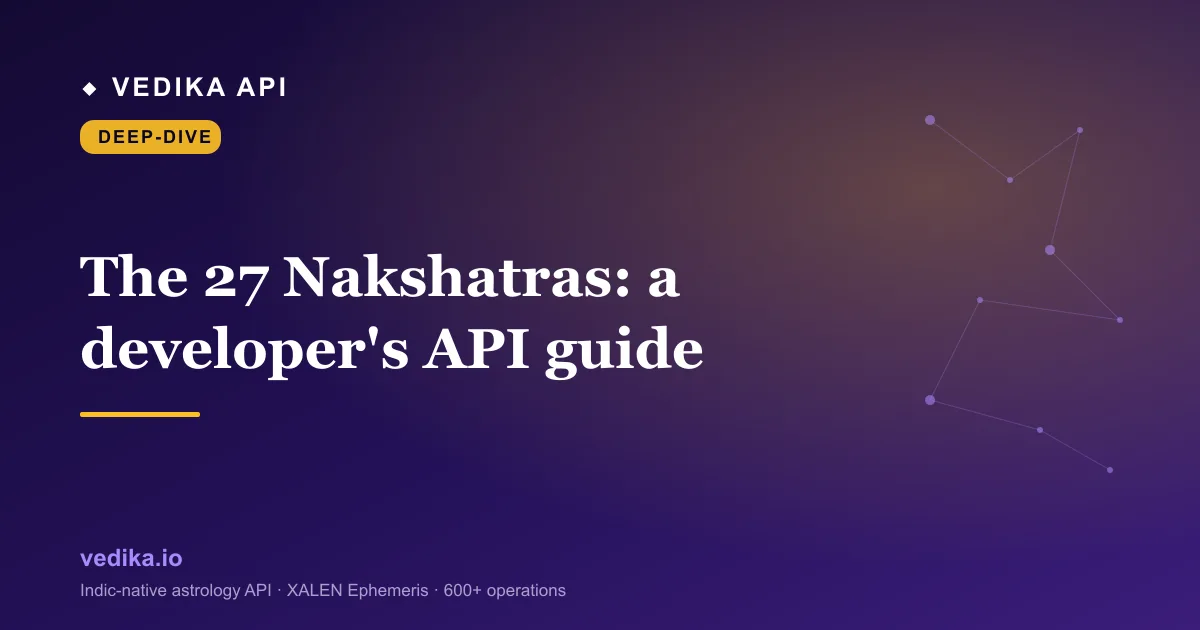 The 27 Nakshatras: a developer's API guide