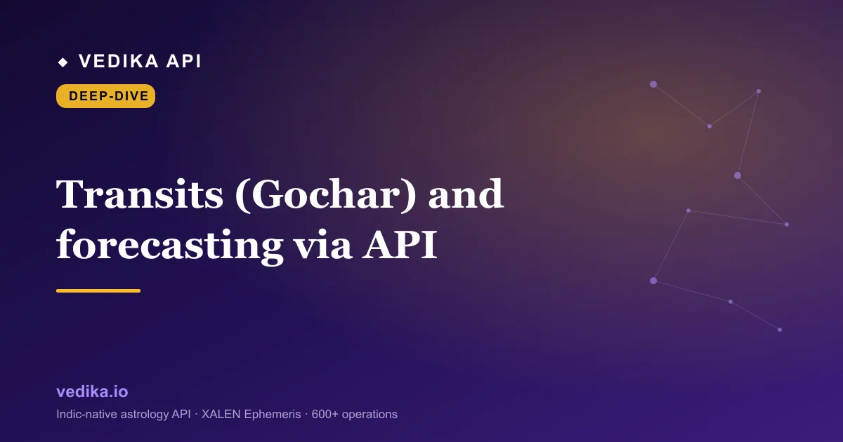 Transits (Gochar) and forecasting via API