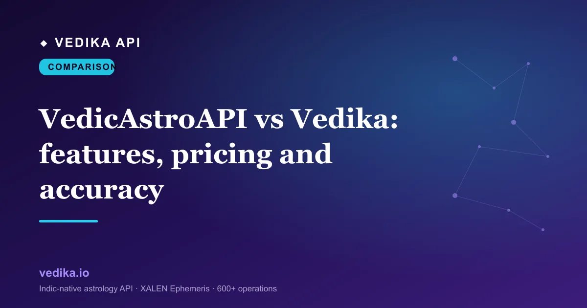VedicAstroAPI vs Vedika: features, pricing and accuracy